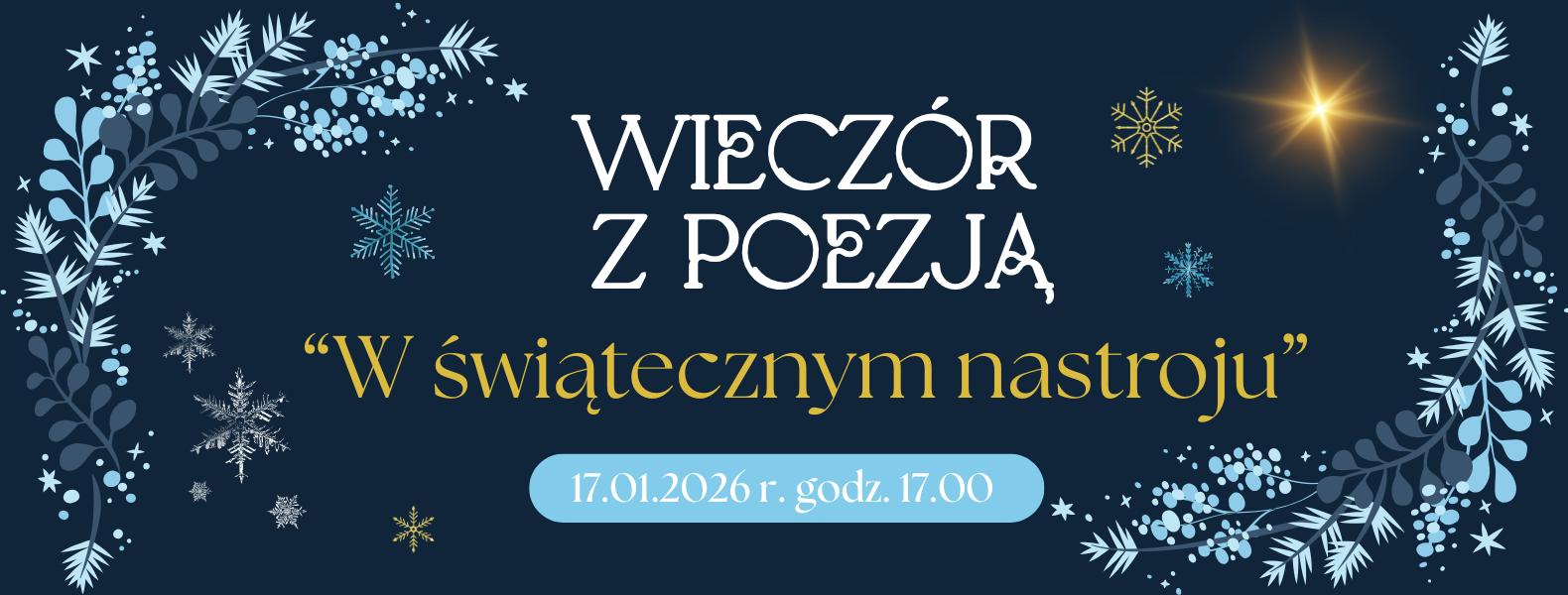 baner wieczór z poezją w świątecznym nastroju