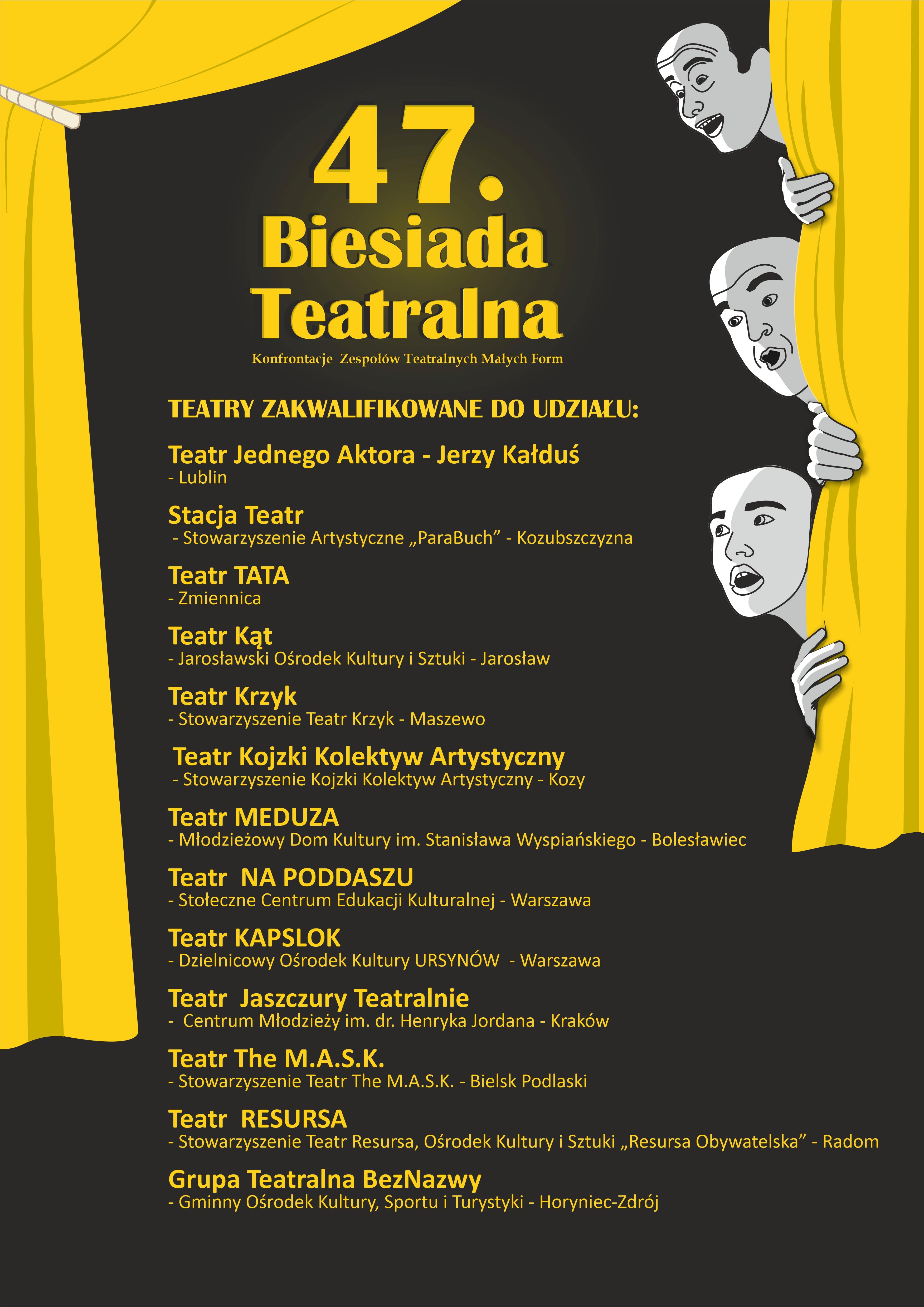 plakat 47 biesiada lista teatrów