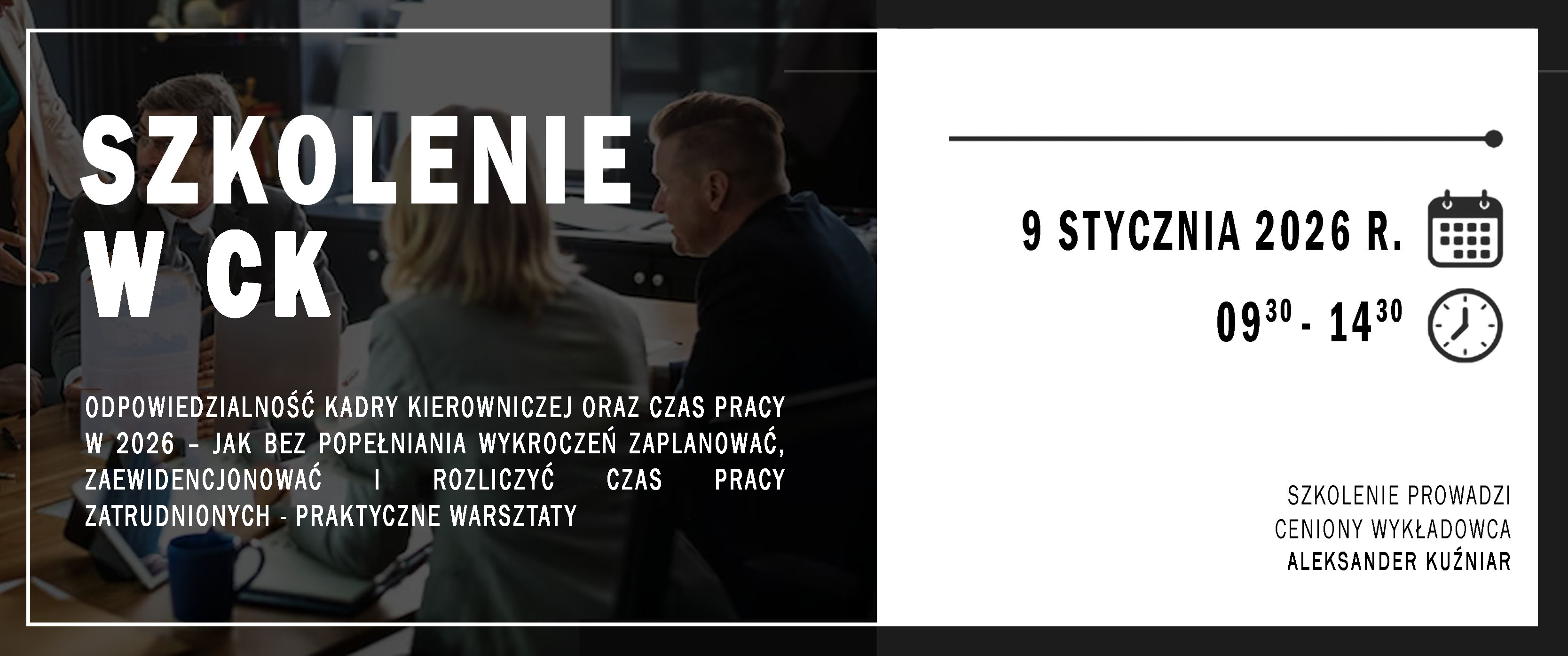 plakat dotyczący szkolenia w CK